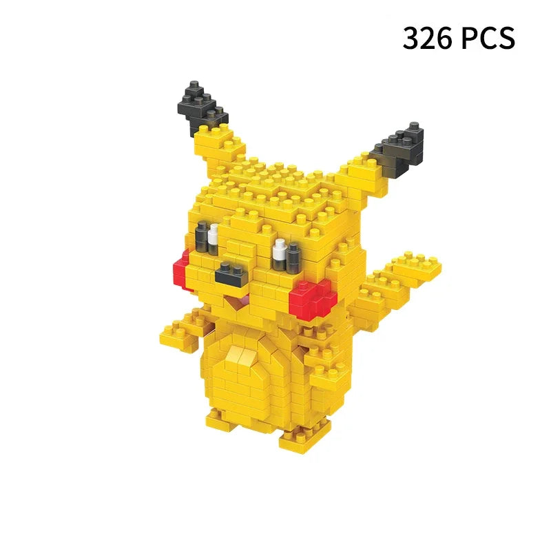 24pcs Pokemon Blocks Small Cartoon Building Block Pikachu Charizard Eevee Mewtwo Anime Assemble Action Pokemon Model Dolls Toys