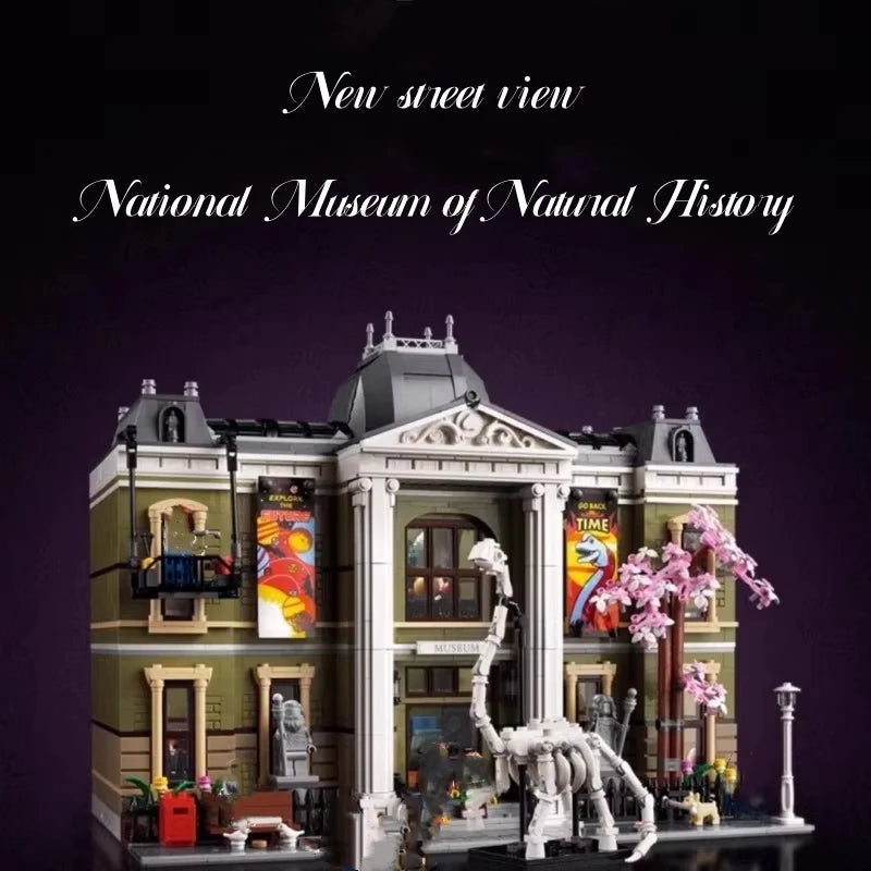 2025 new technical building building series nature Museum bank brick assembly museum toy creative building block model boy holid