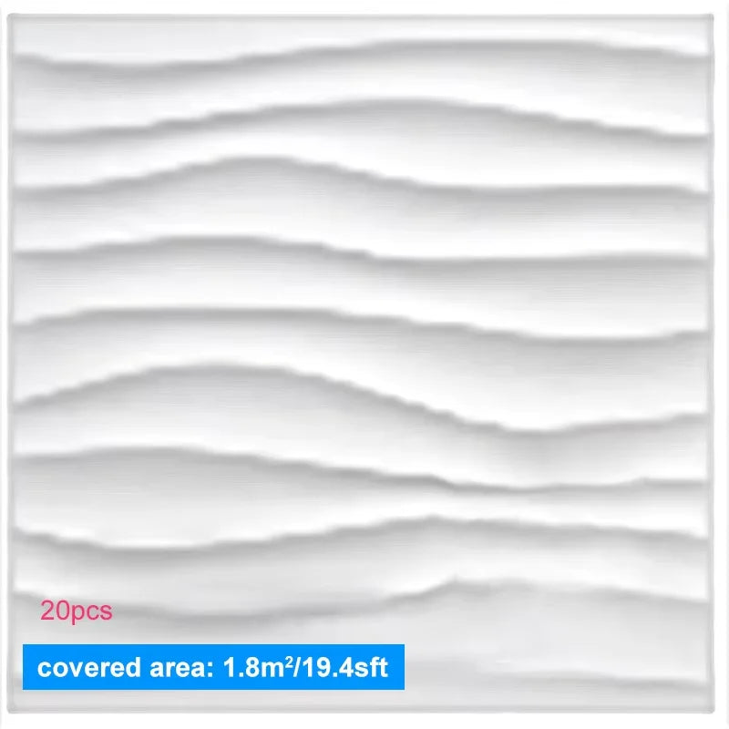 20PCS 3D Wall Panels 30x30cm Indoor Wall Decoration for Living Room Bedroom Hotel Office Mural Tile-Panel-Mold 3D Wall Sticker