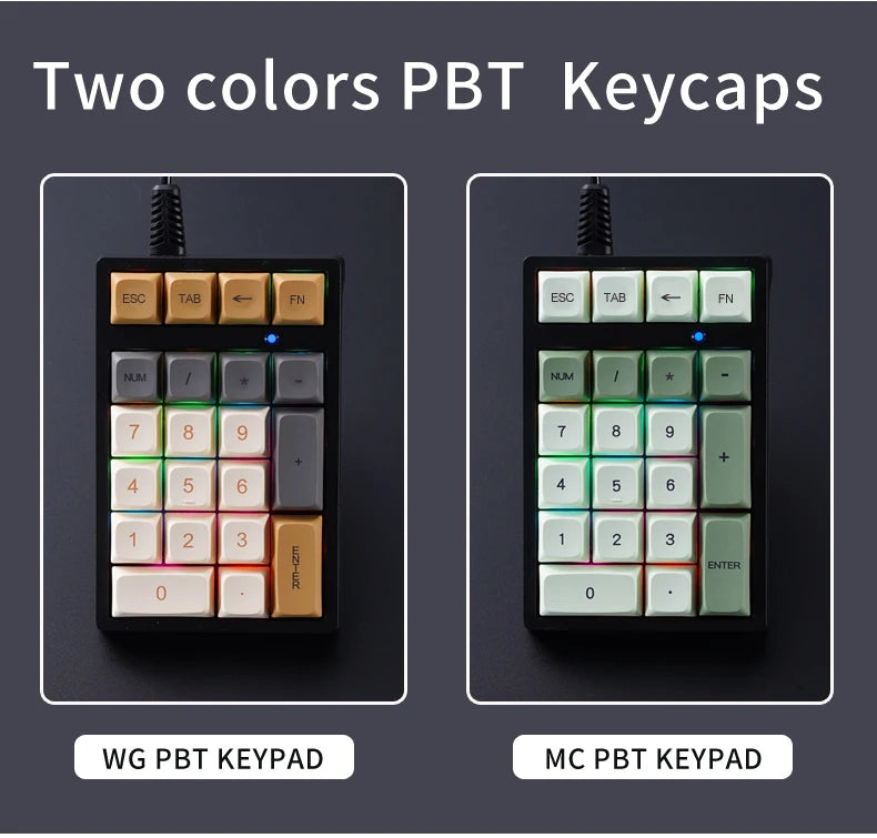 APAYADO T21 Number Keyboard 21Key Wired Mechanical Number Keyboard,MultiColor Lights for Treasury / Accounting / Finance