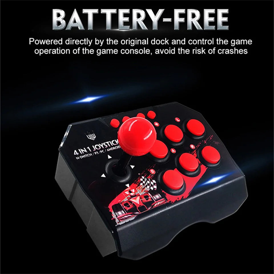 GAMINJA 4-in 1Game Joystick With 3M USB Cable TURBO Games Console Rocker Arcade Station For Nintendo Switch Android TV PS3 PC