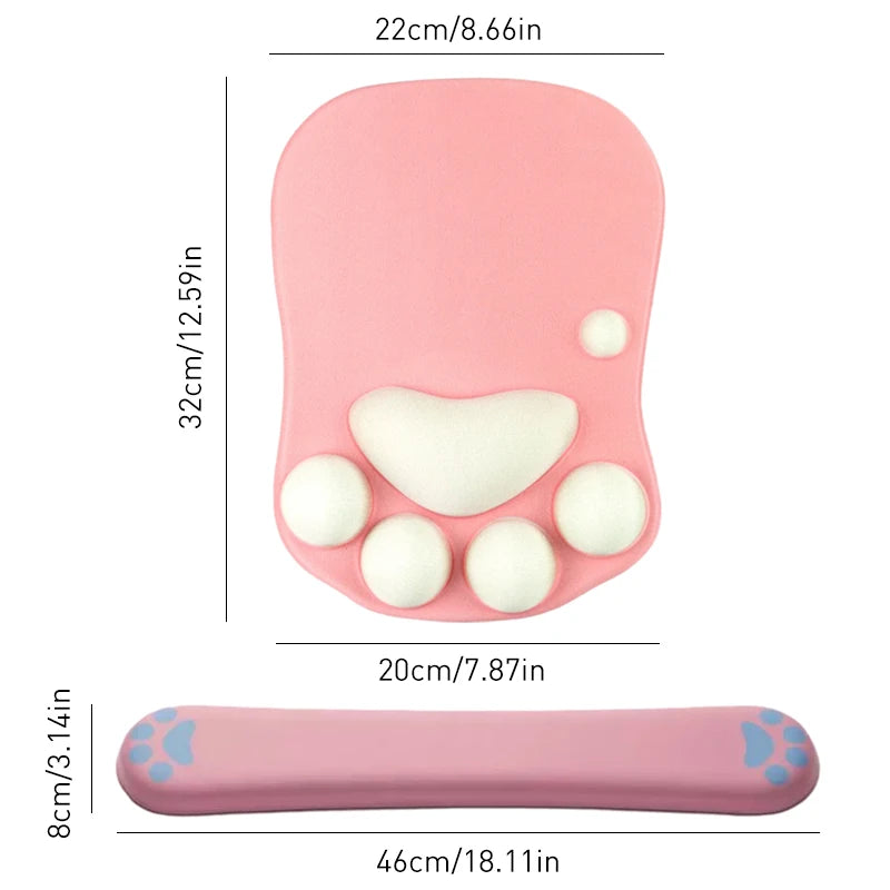 Cute 3D Cat Paw Mouse Pad Soft Silicone Nonslip Mouse Mat For Office & Home Computer & Mac Laptop Gaming Desk Decor Mousepad
