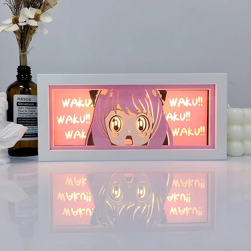 Anime LED Light Box – Manga Paper Carving Desk Lamp for Kids & Collectors