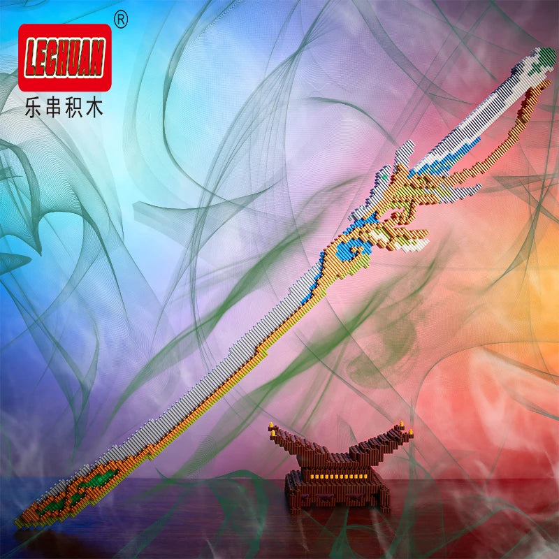 Lechuan Connections Building Blocks Samurai Simulation Sword Micro brick Ninja Knife Weapon Assembly Model Toy Gift for Children