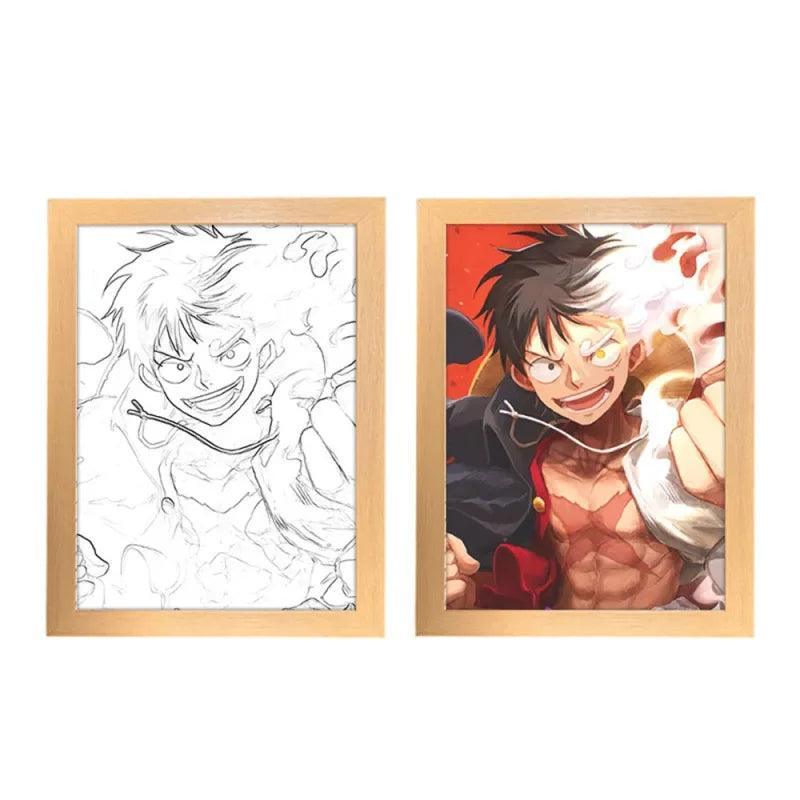 Illuminate Your Nights with a One Piece Adventure: Luffy & Zoro LED Photo Frame Night Light! - Rexpect Nerd