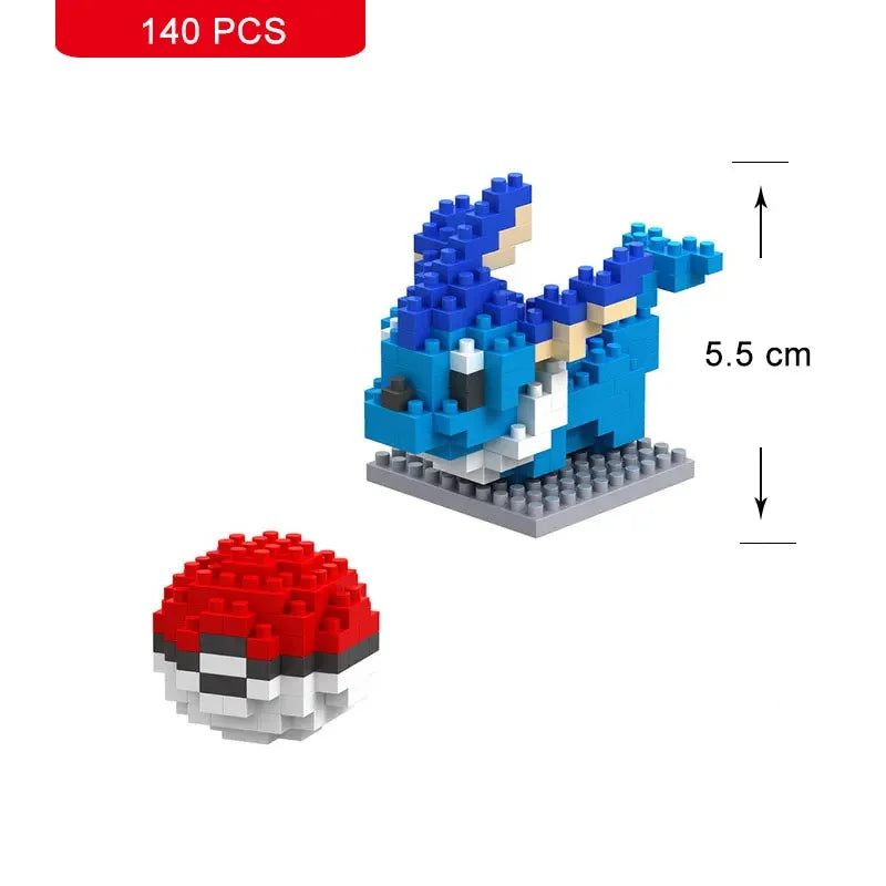 66pcs Pokemon Small Building Nanoblock Cartoon Pikachu Animal Model Education Game Graphics Pokemon Toys For Kids Birthday