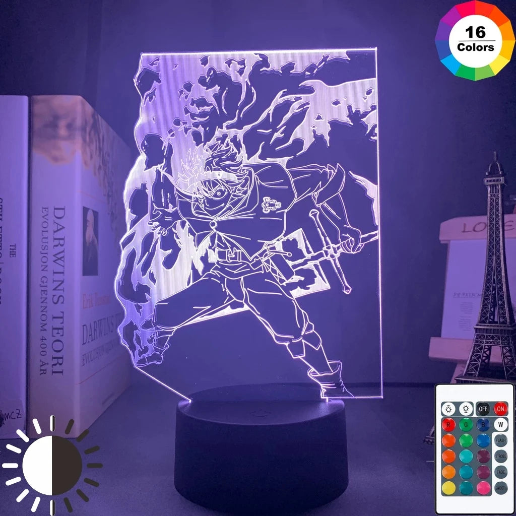 Black Clover 3D LED Night Light | Asta Anime Lamp for Room Decor