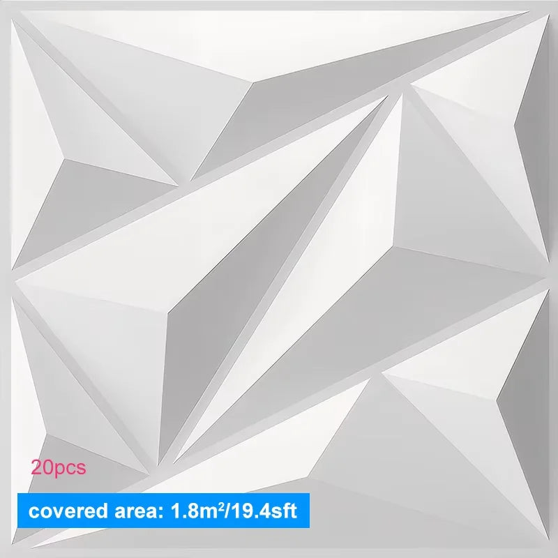 20PCS 3D Wall Panels 30x30cm Indoor Wall Decoration for Living Room Bedroom Hotel Office Mural Tile-Panel-Mold 3D Wall Sticker