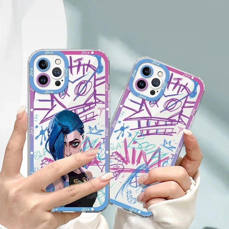 Jinx Graffiti Logo Transparent Phone Case - Soft TPU Cover for iPhone Models