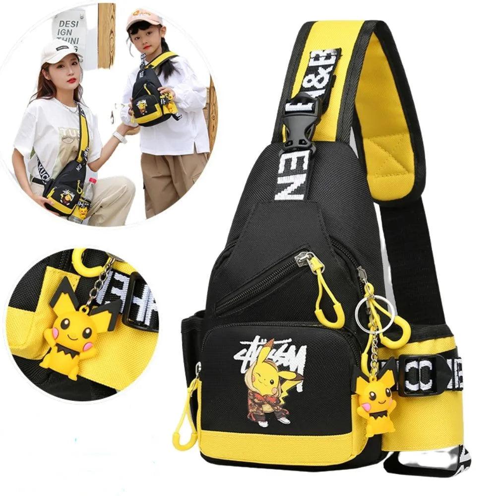 Pikachu Canvas Crossbody Bag - Unisex Shoulder & Chest Bag for Youth