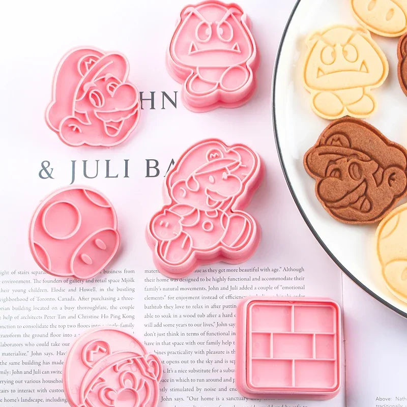 Super Mario Bros. Cookie Cutter Set | 6pcs Cartoon Baking Molds for Kids
