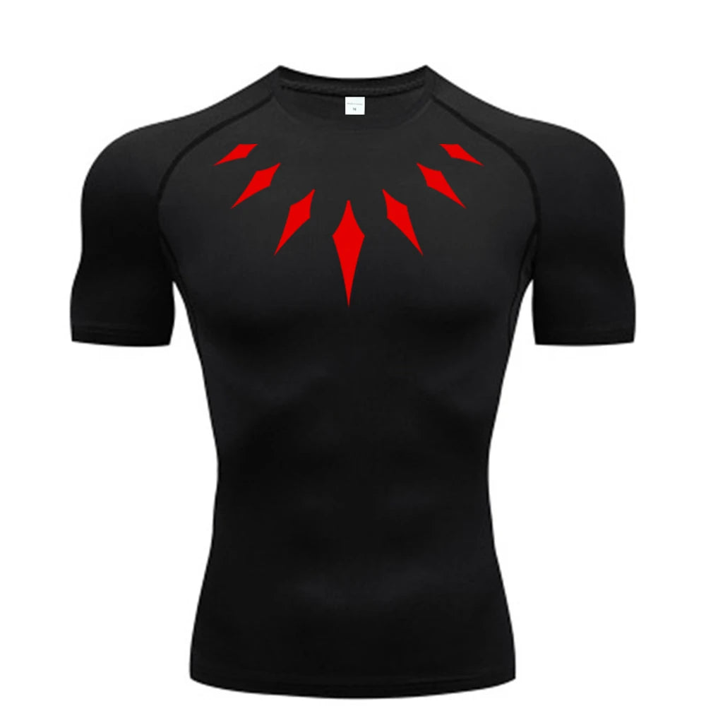 Black Panther Compression Gym Shirt for Men – Quick Dry Sports Tee