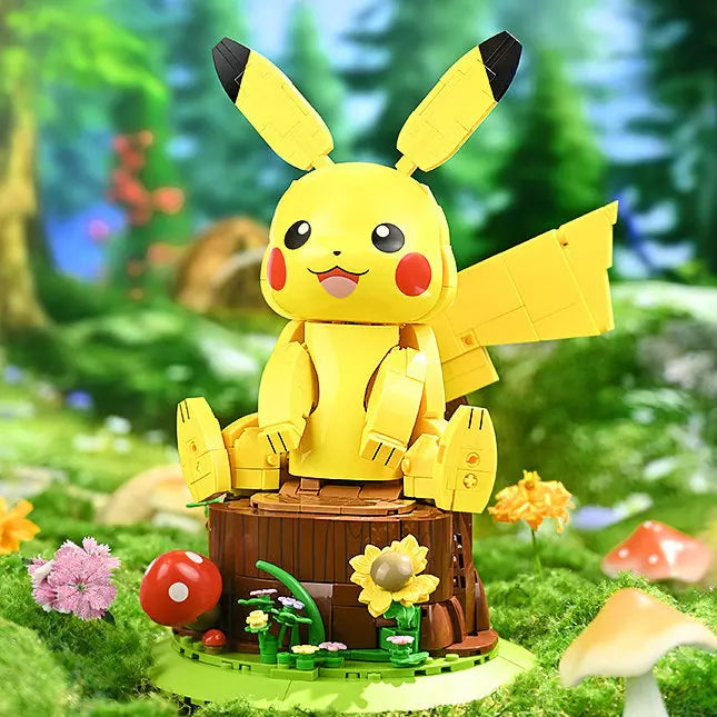 Pokemon Cartoon Pikachu Building Blocks Bulbasaur Toy Children's Assembled Model Pet Elf Kid Children Gift Compatible With Lego