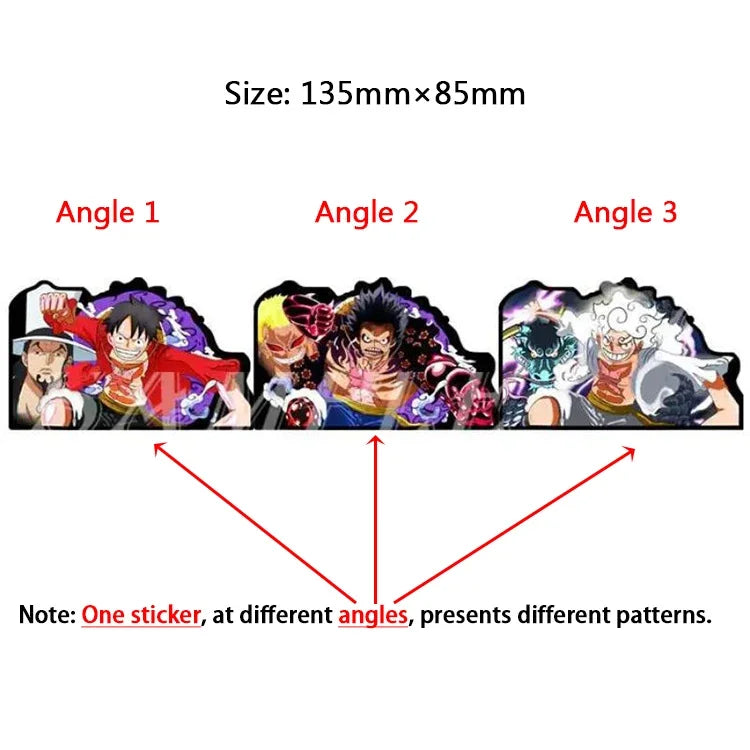 One Piece 3D Transform Sticker - Gear 5 Sun God Nika Luffy for Cars, Laptops & More