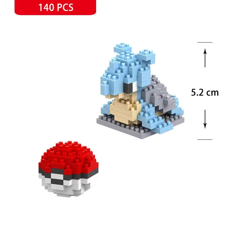 66pcs Pokemon Small Building Nanoblock Cartoon Pikachu Animal Model Education Game Graphics Pokemon Toys For Kids Birthday