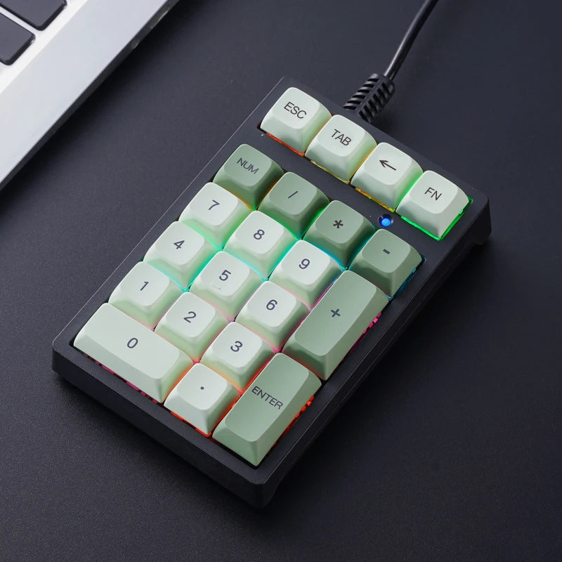 APAYADO T21 Number Keyboard 21Key Wired Mechanical Number Keyboard,MultiColor Lights for Treasury / Accounting / Finance