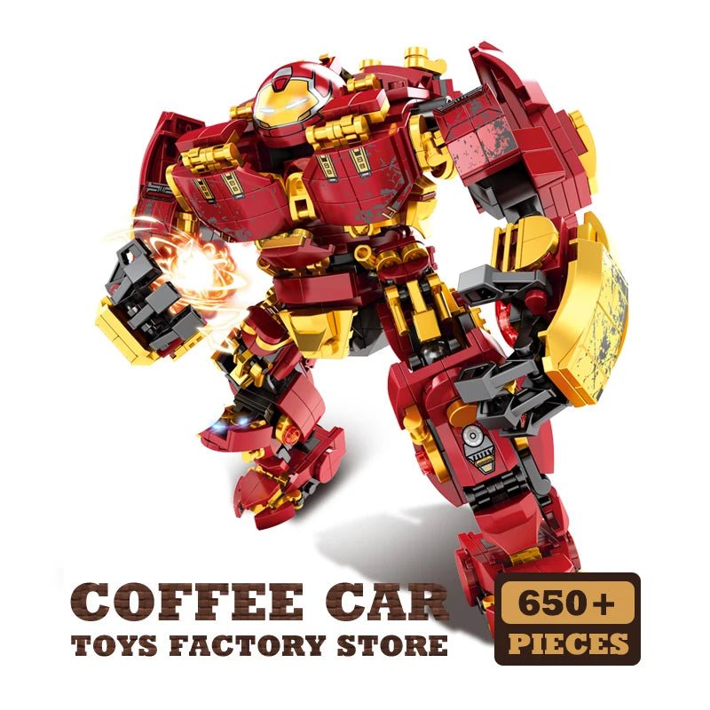Superheroes Mecha DIY Building Blocks Movie Mech Hero 3D Model Armor Iron Robot MOC Bricks Toys For Adult Kid Boy Christmas Gift