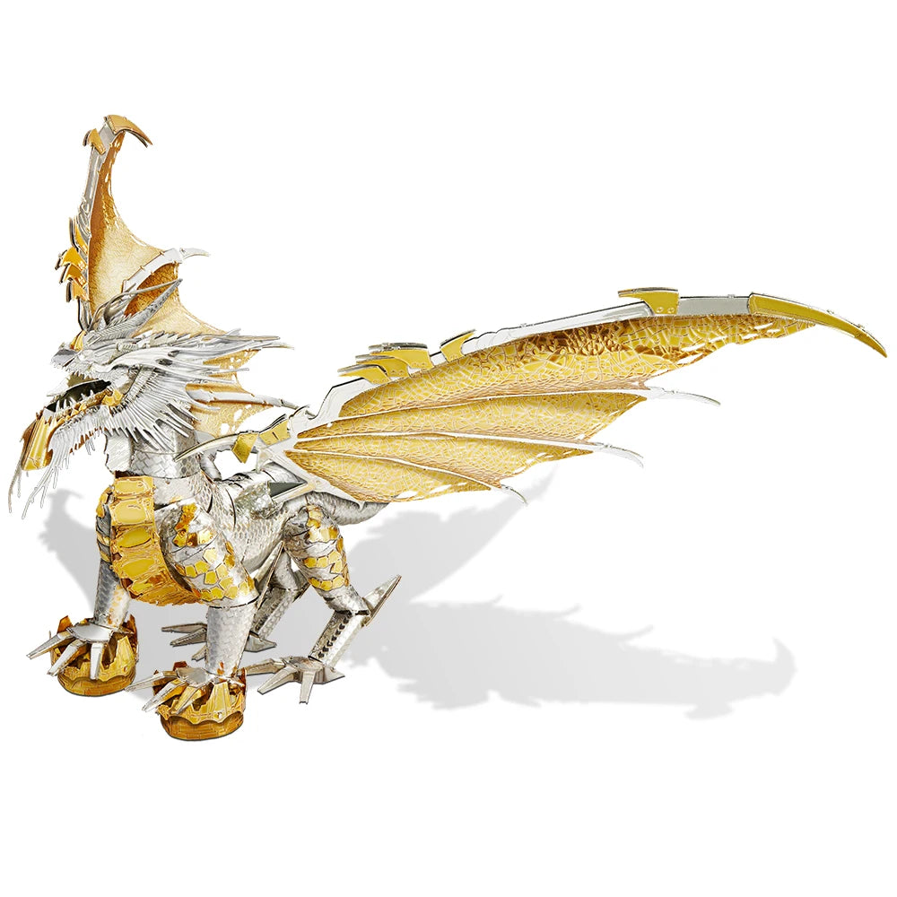Piececool 3D Metal Puzzles Dragon Series DIY Model Building Kits Brain Teaser Jigsaw Set Great Birthday Christmas Gifts 5 colors