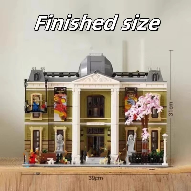 2025 new technical building building series nature Museum bank brick assembly museum toy creative building block model boy holid