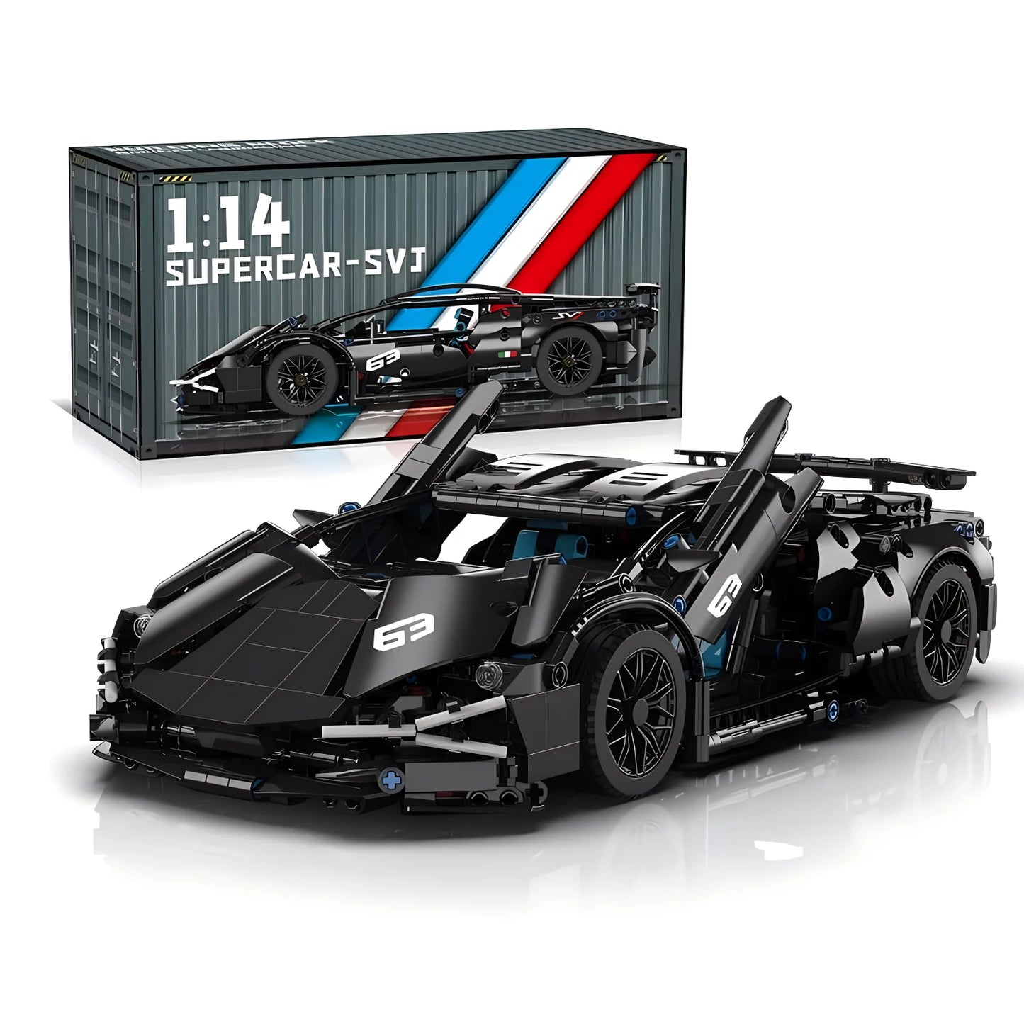 Technical Racing Sport Car Model Building Blocks technic adults 1:14 DIY Supercar Brick Puzzle Toys Kid Adult Gift(1280+granule)