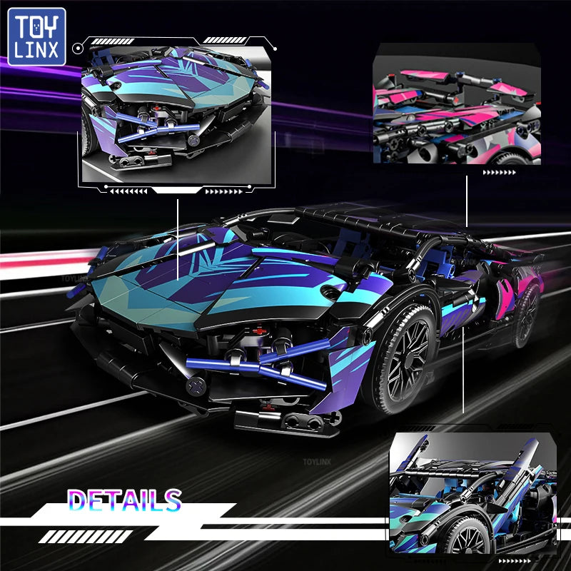 67128 Cars 1314PCS Building Kits for Adults, 1:14 Scale Super Car Building Block Remote Control Car Building Kits for Men Teen