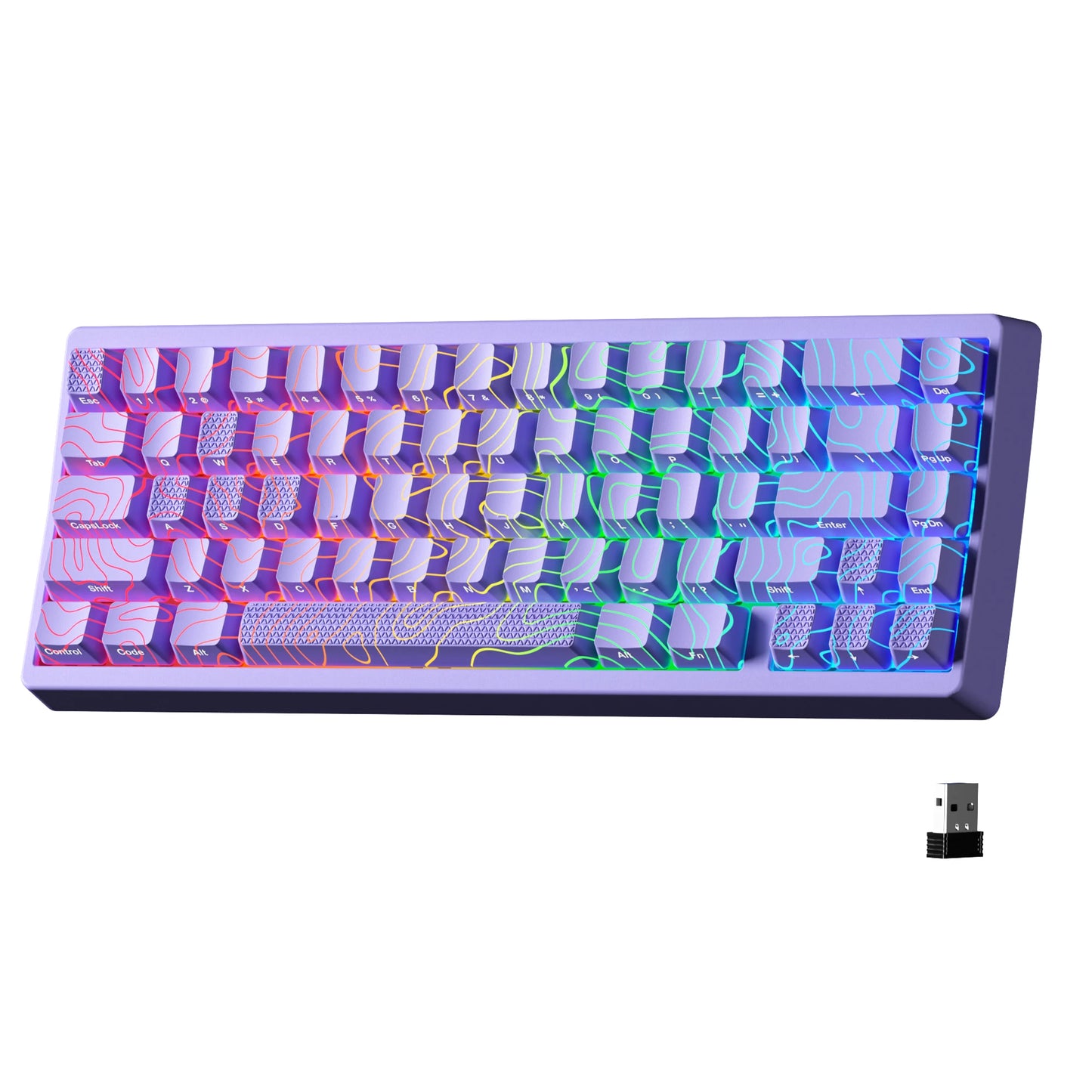 XVX M67 JadeStone 65% Tri-Mode Mechanical Keyboard | Hot-Swappable | IMD Keycaps | RGB Backlight | Gasket Mount