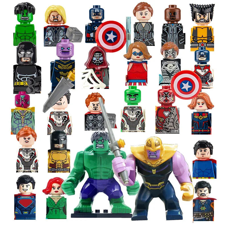 42 Pieces of Marvel Mini Building Block Dolls, Superhero Anime Figure, Thanos, Iron Man Spider Man DIY Building Block Toys Gifts