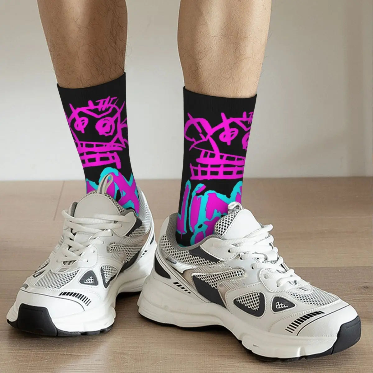 Vintage Monkey Jinx Crazy Compression Socks - Unisex Arcane League of Legends Harajuku Crew Socks
