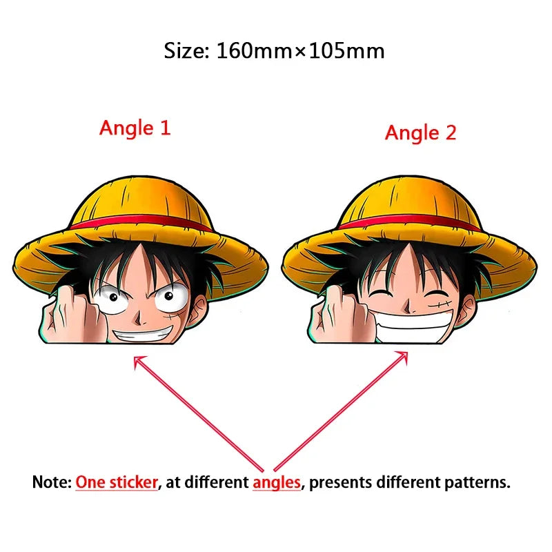 One Piece 3D Transform Sticker - Gear 5 Sun God Nika Luffy for Cars, Laptops & More