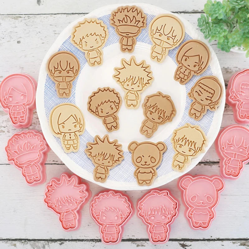 Jujutsu Kaisen Cookie Cutter Set | 8pcs Gojo & Yuji Anime Baking Moulds