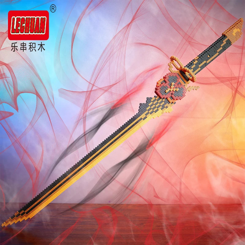 Lechuan Connections Building Blocks Samurai Simulation Sword Micro brick Ninja Knife Weapon Assembly Model Toy Gift for Children