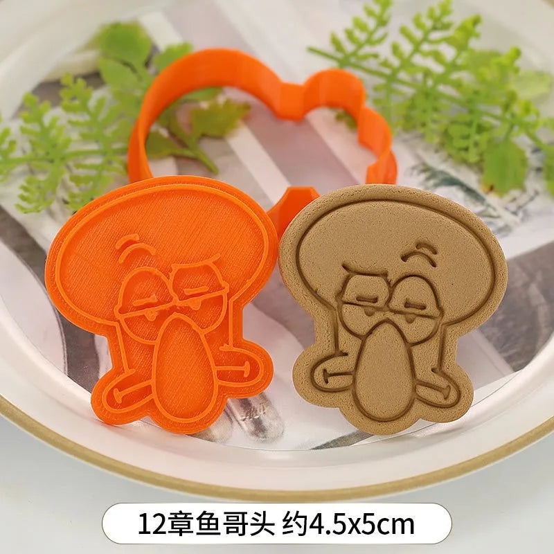 SpongeBob Cookie Cutter Set | 3D Cartoon Biscuit Moulds for Kids & Parties