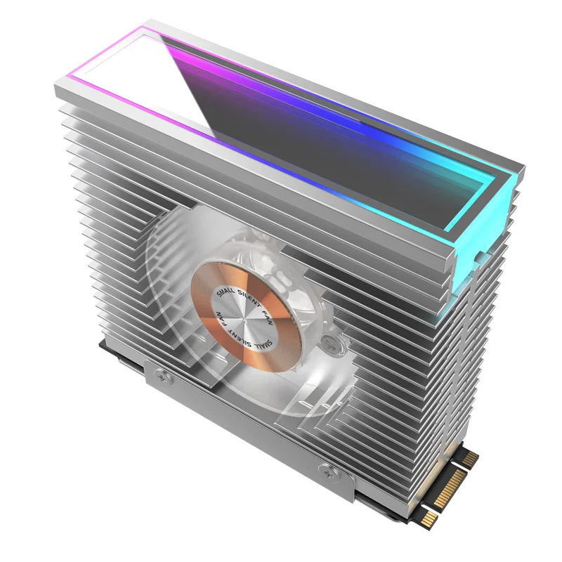 ICE Whale S50 M.2 SSD Heat Sink Dual Fan Thousand Layer Mirror ARGB Aura Sync M.2 2280 NVME Solid State Cooler All Aluminum