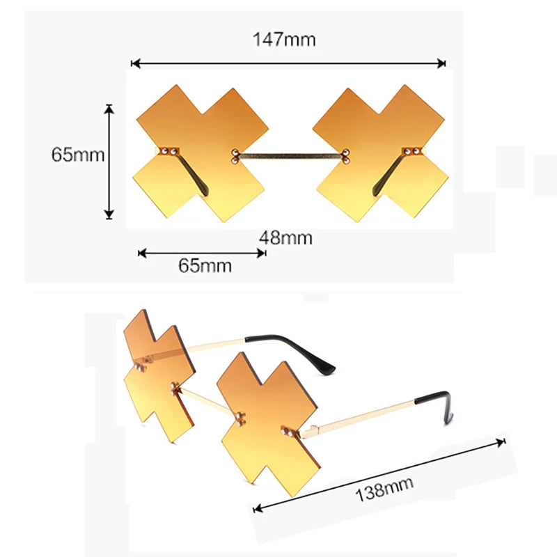 Guilty Gear Happy Chaos Cosplay Glasses – Yellow Irregular Sunglasses & Props