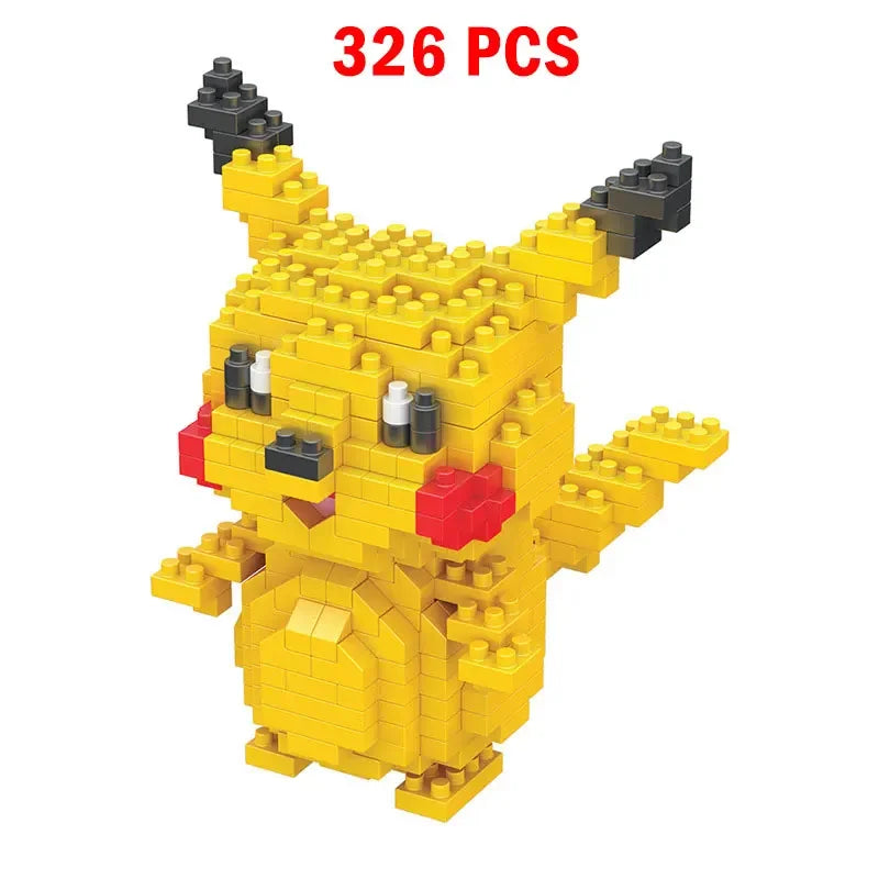66pcs Pokemon Small Building Nanoblock Cartoon Pikachu Animal Model Education Game Graphics Pokemon Toys For Kids Birthday