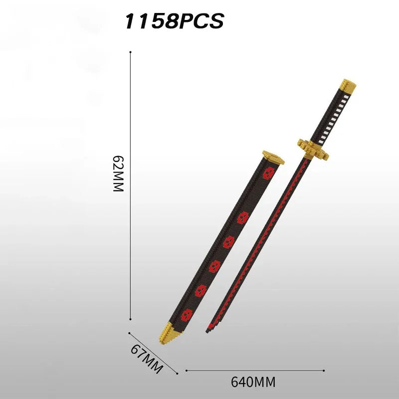 Samurai Sword cover Sword Building Blocks Ninja Blade Katana Japanese Anime Butterfly Knife Bricks Children Toys for Adult
