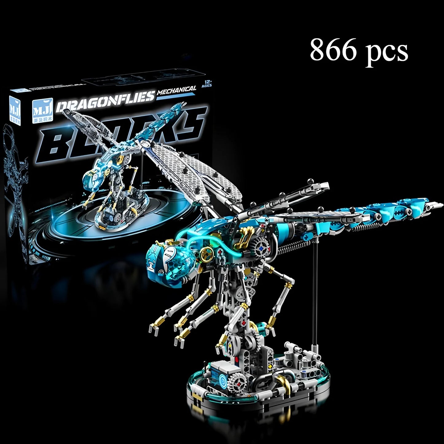 866 pcs Dragonfly building blocks model Children's mechanical building blocks Scientific building blocks educational toys gift