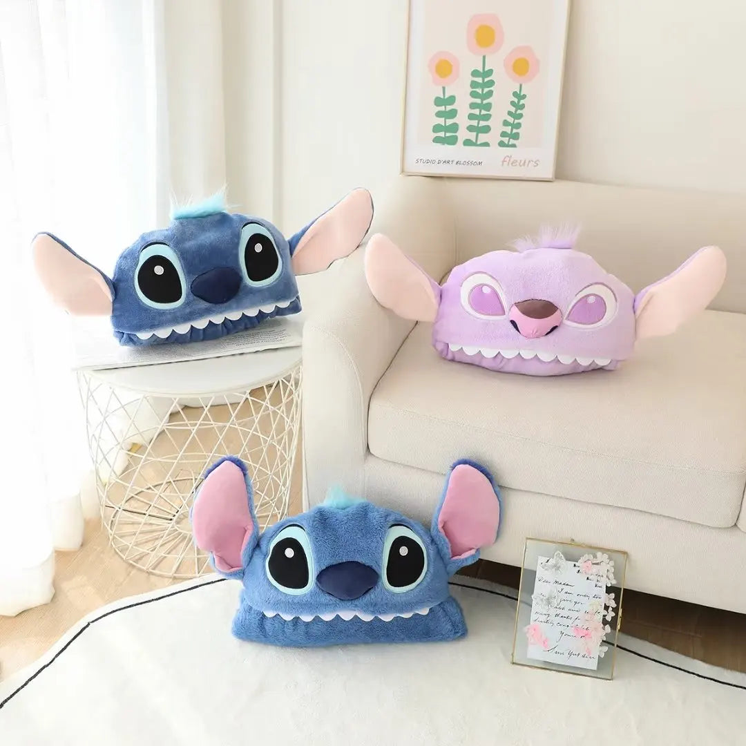 Stitch Hooded Cloak Blanket – Warm Flannel Cartoon Blanket with Hat for Students & Office Naps