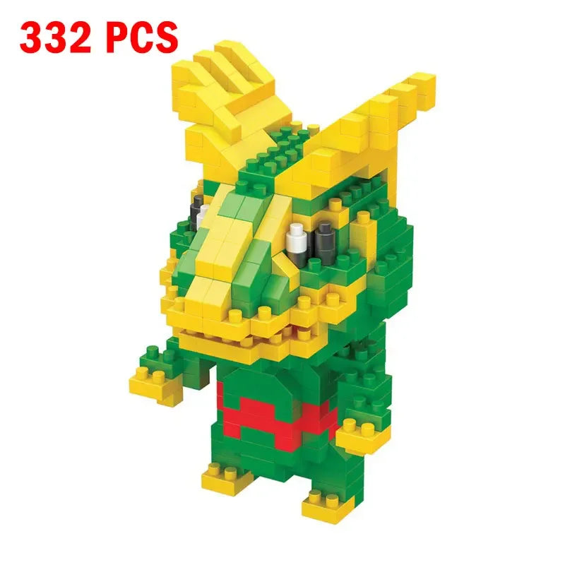 66pcs Pokemon Small Building Nanoblock Cartoon Pikachu Animal Model Education Game Graphics Pokemon Toys For Kids Birthday
