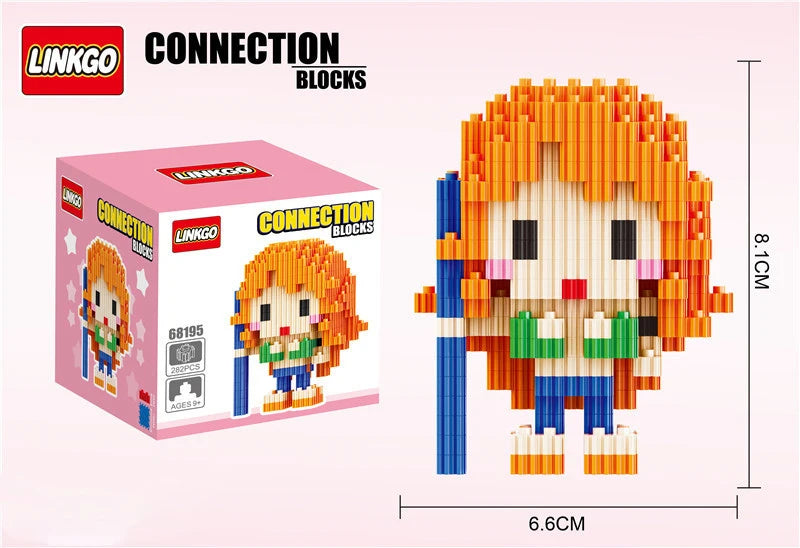 One Piece Connection Building Blocks Luffy Chopper Nami Sanji Zoro Usopp Ace Franky Brook Robi Diamond Brick Figure Toy For Kids