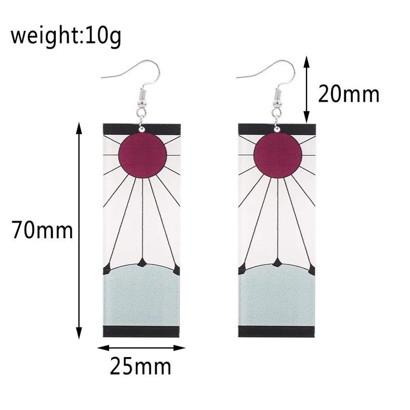 Demon Slayer Blade of Ghost Earrings - Acrylic Drop Jewelry for Women & Men