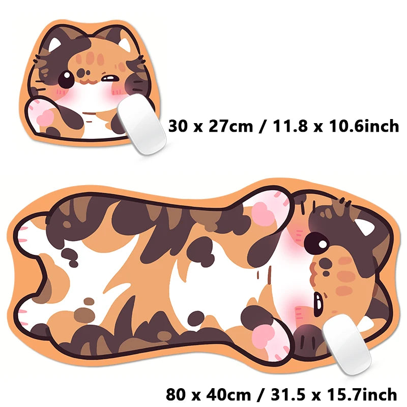 Pink Black Tortoiseshell Kawaii Cat Cartoon Cute Animal Kitty XXL Large Mouse Pad Computer Non-slip Keyboard Desk Mat Mousepad
