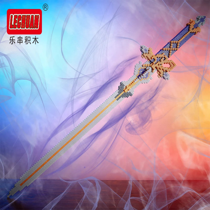 Lechuan Connections Building Blocks Samurai Simulation Sword Micro brick Ninja Knife Weapon Assembly Model Toy Gift for Children
