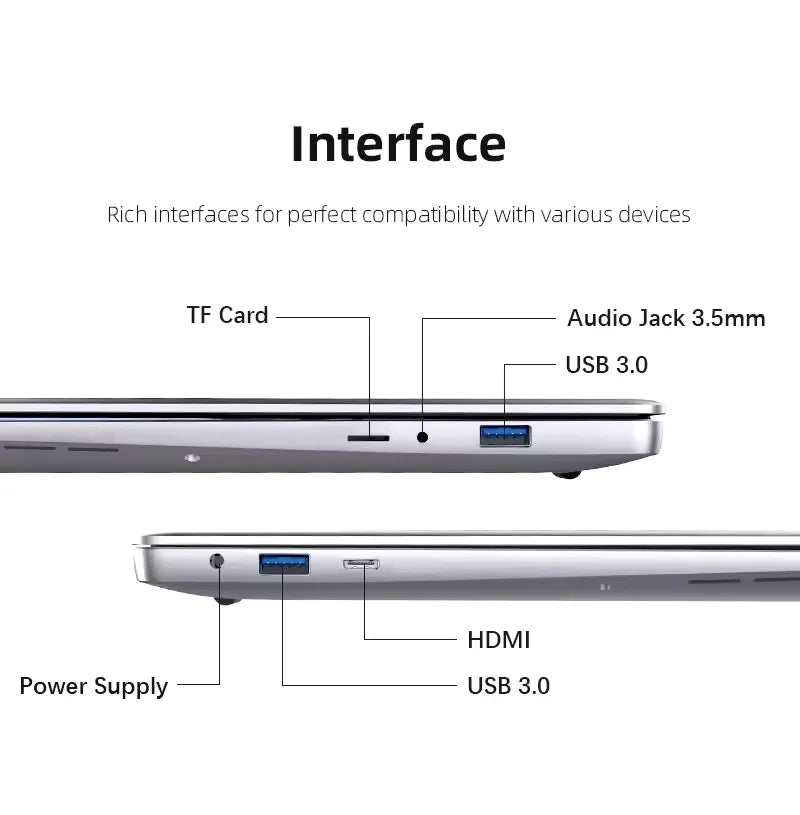 2025 Office Laptop Windows 11 intel i7-7500U/Intel Atom x7 A395014.1" Notebook Computer 4K HD 12GB RAM 1/2TBSSD