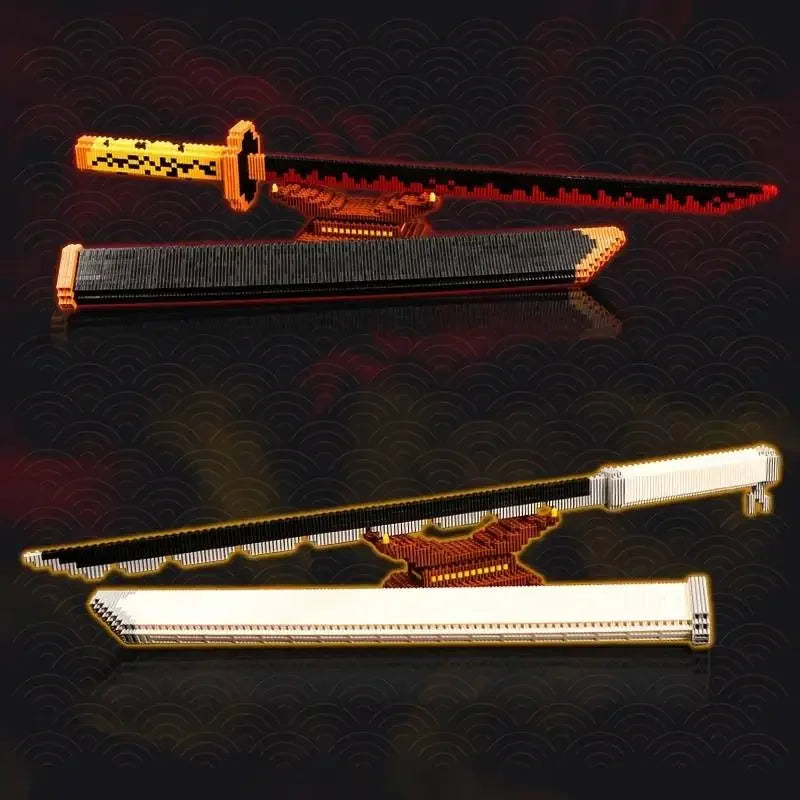 Samurai Sword Building Blocks Anime Ninja Weapon Model Assembly Bricks Boys Toy Idea Desktop Decoration Children Holiday Gifts