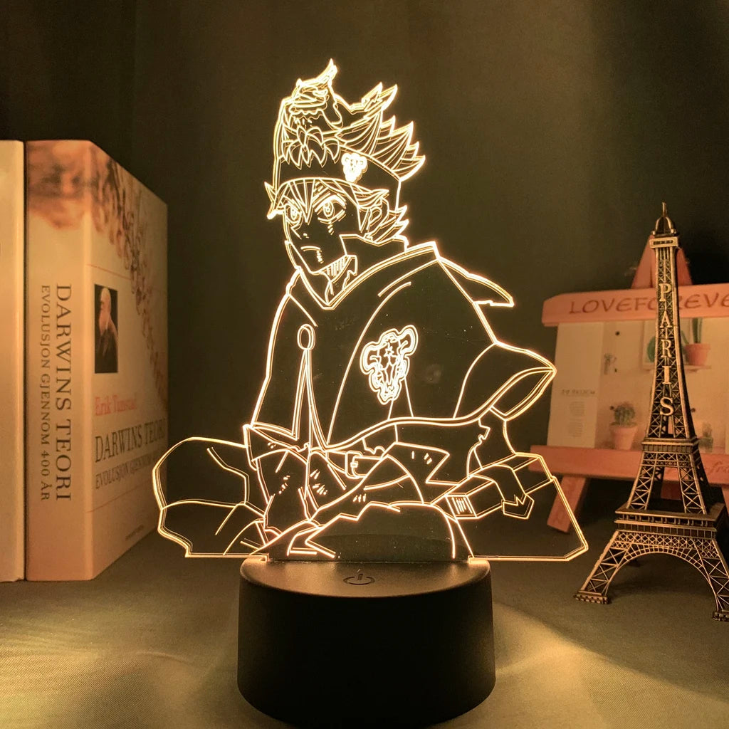 Black Clover 3D LED Night Light | Asta Anime Lamp for Room Decor