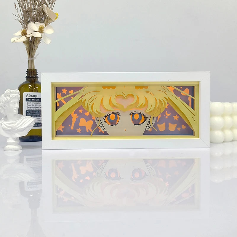 Anime LED Light Box – Manga Paper Carving Desk Lamp for Kids & Collectors