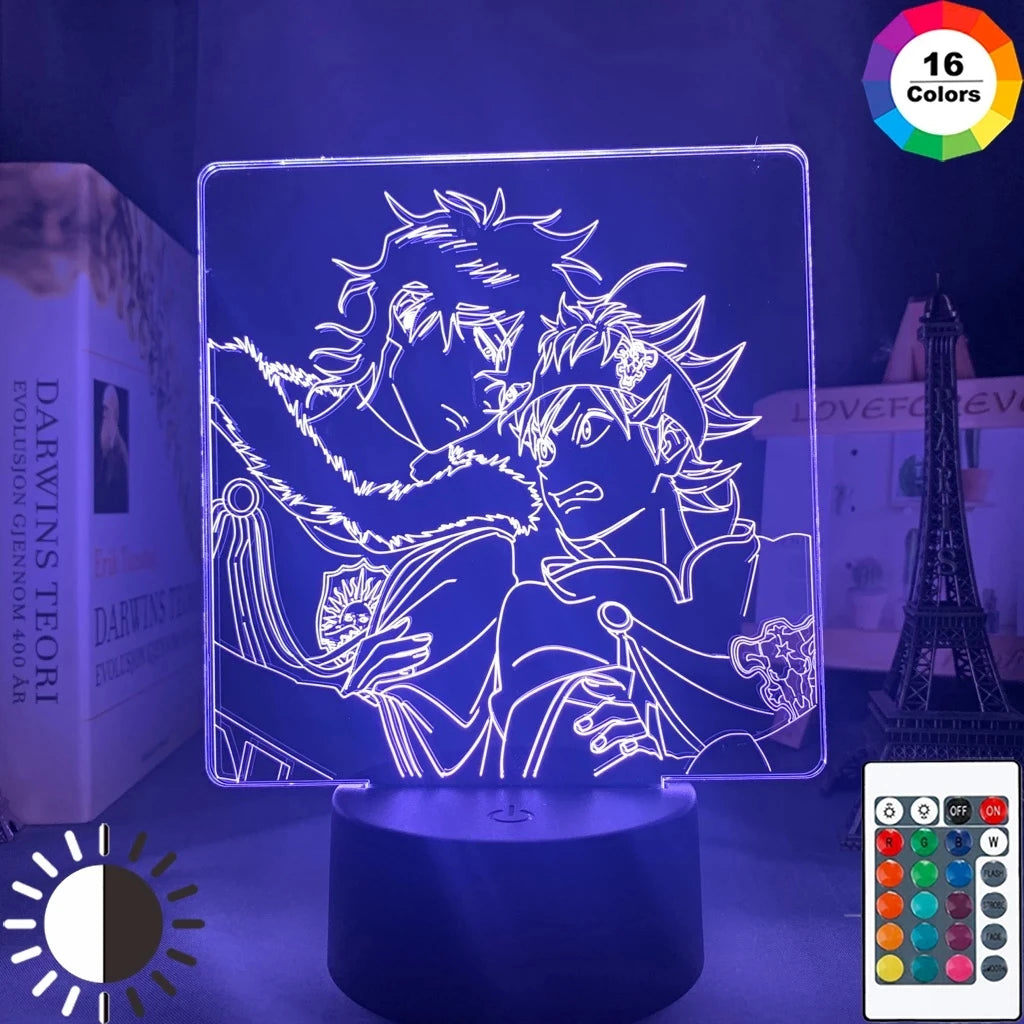 Black Clover 3D LED Night Light | Asta Anime Lamp for Room Decor