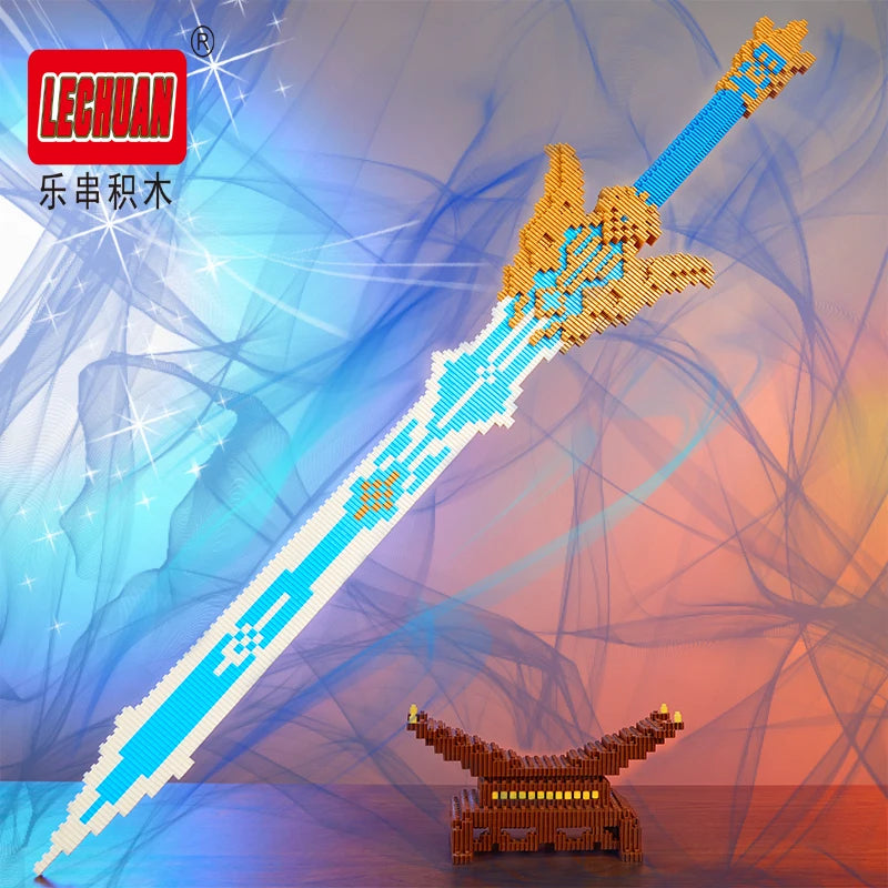 Lechuan Connections Building Blocks Samurai Simulation Sword Micro brick Ninja Knife Weapon Assembly Model Toy Gift for Children