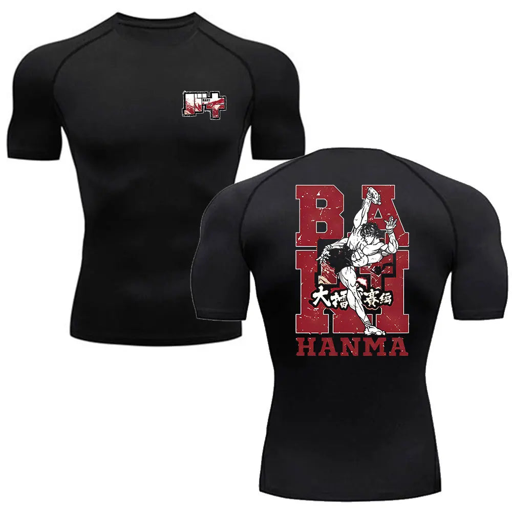 Baki Hanma MMA Compression T-Shirt – Anime Gym Fitness Rash Guard